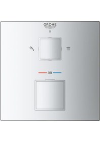Resim Grohe Grohtherm Cube Termostatik Banyo Duş Bataryası 2 Çıkışlı Di Krom 
