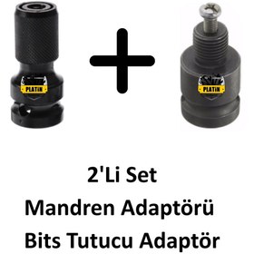 Resim PLATİN HIRDAVAT Mandren Adaptörü Seti 1/2-20unf/ 1/2 Bits Tutucu Parça 
