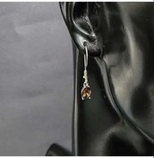 Resim Nusret 925 Ayar Gümüş Damla Mistik Topaz Küçük Boy Küpe 