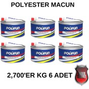Resim POLIFUR Polyester Çelik Macun 2,700'er Kg 6 Adet 