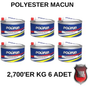 Resim POLIFUR Polyester Çelik Macun 2,700'er Kg 6 Adet 