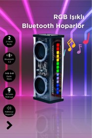 Resim Bakeey Kablosuz Bluetooth Hoparlör RGB Işıklı Kablosuz Anfi Android Iphone Uyumlu 