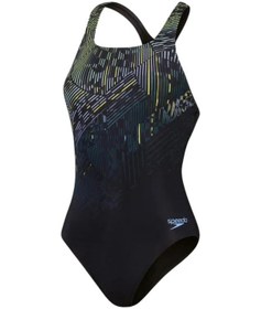 Resim Speedo Digital Printed Medalist Kadın Yüzücü Mayosu C-spe800305b2017- Siyah 