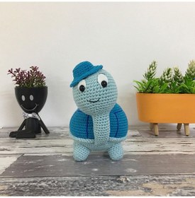 Resim El Örgü Amigurumi Oyuncak Kaplumbağa Mavi 