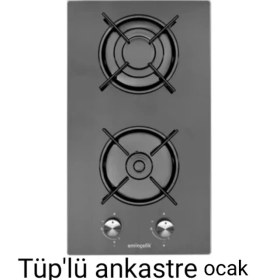 Resim Eminçelik 41423 İkili Domino Ankastre Cam Ocak-LPG 