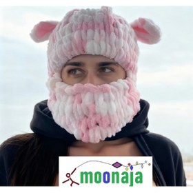 Resim moonaja Wegh Bere Şapka - Balaklava Kar Maskesi - Puffy Kulaklı Maske Wegh Bere Weghrumi Maske 