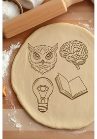 Resim Zeki Seti Kurabiye Kalıbı, Hamur Şekillendirici, Bisküvi Kalıbı, Kolay Kesim Ucu Beyaz 