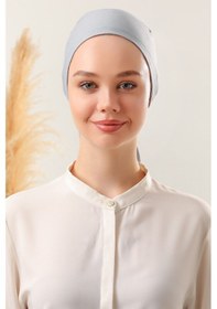 Resim Melodi Scarf Dikişsiz Penye Bone Açık Gri Açık Gri 