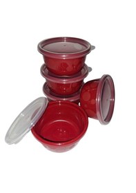 Resim Tick Tock Hava Sızdırmaz Saklama Kabı 5'li Set Kırmızı 5 x 250 ML Kırmızı 