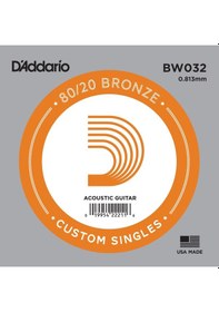 Resim D'addario Bw032 .032 Akustik Gitar Tek Teli - D/re Notası Aksesu 
