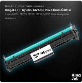 Resim Kingjet Hp Uyumlu 32a Cf232a Çipli Muadil Drum Ünitesi Laserjet Pro M206 