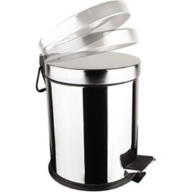 Resim Paslanmaz Çöp Kovası, Pedallı, 5 Lt, Şık ve Kullanışlı Ev ve Ofis Aksesuarı 