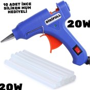 Resim REVOPRO Sıcak Silikon Tabancası + 10 Adet Çubuk Slikon Çekme Eritme Tabanca Şeffaf Mum Yapıştırıcı 8800-96 