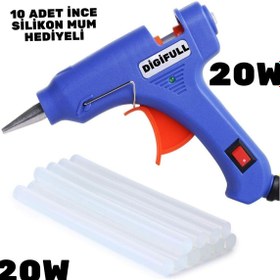 Resim REVOPRO Sıcak Silikon Tabancası + 10 Adet Çubuk Slikon Çekme Eritme Tabanca Şeffaf Mum Yapıştırıcı 8800-96 