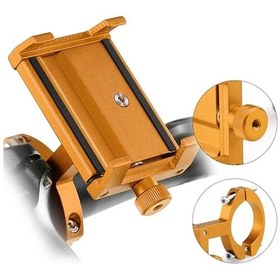 Resim Alüminyum Bisiklet Telefon Tutucu - Evrensel Direk Klembi, 6.2-10cm Ayarlanabilir Genişlik, Oranj Turuncu Turuncu 