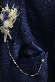 Resim Limelia Mor Çiçek Detaylı Damat ve Sağdıç Yaka Çiçeği 1 Adet 