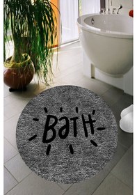 Resim DecomiaHome Bath DC8025gri Dijital Baskı Kaymaz Taban Banyo Paspası 80 x 80 Gri 