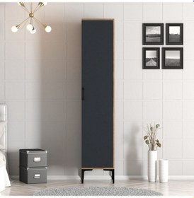 Resim Variant Kumsal 1 Kapılı S Gardrop - Ceviz / Antrasit 