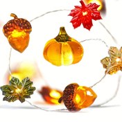 Resim 1 adet LED Şükran ve Sonbahar Dekoratif İplik, 3D Fındık ve Fıstık ve Kayın Ağacı Tasarımı, Sonbahar Çelenkleri, Hasat, Cadılar Bayramı ve Noel için Uygun, Noel Dekoratif Işıkları Pil Kutusu ile Çalışır (Piller Dahil Değil) 