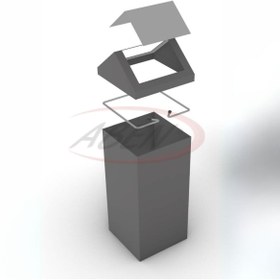 Resim abencelik Tekli Metal Sıfır Atık Kutusu Geri Dönüşüm Çöp Kovası 