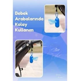 Resim Bamm Bamm Kirli Bebek Bezi Çöp Poşeti ve Çanta Boy Taşıma Çantası (Mavi) 