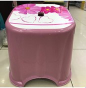 Resim Banyo Taburesi, Kaymaz Ayaklı Pembe Renk 