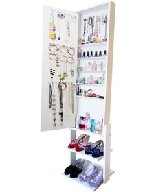 Resim First Mobilya Yıldız Demonte Raf Ayaklı Aynalı Takı Dolabı 