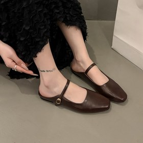 Resim Şık Kadın Yaz Mule'leri - Ayarlanabilir Kayış, Kalın Topuk ve Saten Kaplama ile Siyah PU Kaplama Slip-On Loafers, Rahat veya Şık Kıyafetler için | Şık Ayakkabılar | PU Sentetik Kaplama 