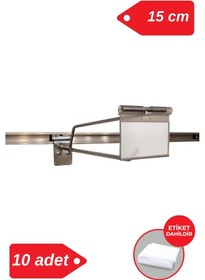 Resim 15 Cm - 10 Adet Galvaniz Etiketli Kanallı Pano Kancası Raf Askısı Galvaniz 