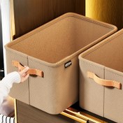 Resim 1/2 adet, Tutacaklı Modern Kumaş Depolama Kutusu, Yığınlanabilir Depolama Sepeti, Çok Fonksiyonlu Giysi ve Oyuncak Depolama Kutusu, Sağlam Dolgulu Çerçeve, Ev, Yurt, Gardırop, Alan Tasarrufu Temelleri, Kitaplık Sepeti, Raf Sepetleri için Uygun 