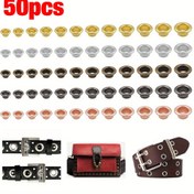 Resim 50 Adet Metal Göz Delikli Halka (2-14mm) ile Polisajlı - Deri İşleri, Kemer/Ayakkabı Tamiri, Giysi ve DIY Projeler İçin İdeal 