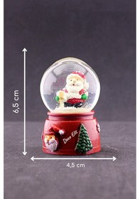 Resim Yeni Yıl Noel Baba Temalı Mini Boy Işıklı Kar Küresi 6,5 Cm 