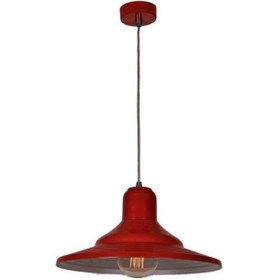 Resim Rsylight Retro Metal Dekoratif Kırmızı Içi Beyaz Rustik Tekli Sar 