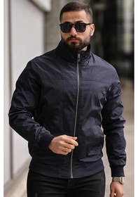Resim Erkek Gömlek Yaka Baharlık Mont Astarlı Mevsimlik - Lacivert 001 