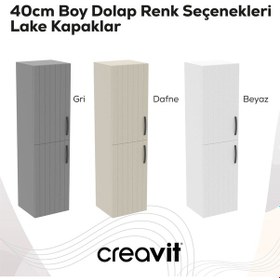 Resim Creavit D10 40 Cm Sol Boy Dolabı Dafne Melamin Gövde Lake Kapak Mat Antrasit 