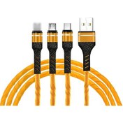 Resim Lemestar 3'lü Usb Şarj Kablosu Type C/micro Usb Uyumlu İphone Samsung Huawei Xiaomi,sarı 