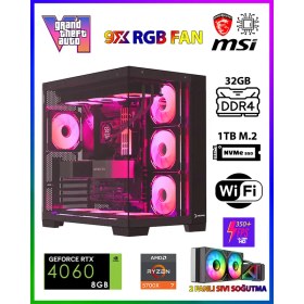 Resim Gamepage GTA-Valo X50 Ryzen 7 5700X 32GB Ram 1TB M.2 Nvme SSD 8GB GDDR7 RTX4060 Ekran Kartı Oyuncu Masaüstü Bilgisayarı 