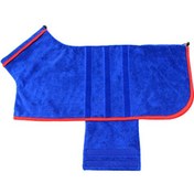 Resim Yunboo "köpek Banyo Bornozu - Su Emici, Ayarlanabilir, Mavi, M Boy 12.5-20kg " 