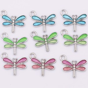 Resim 12 Adet Yusufçuk Emaye Kolye Ucu - 6 Renk Çinko Alaşım Kanat Tasarımlı ve Güvenli Halkalı DIY Takı Yapımı, Küpe, Bilezik, Kolye Malzemeleri için El Yapımı Hediye Fikirleri, Yüksek Kaliteli Dekoratif Detaylar, Yaratıcı Hobbyistler İçin Takı Malzemeleri 