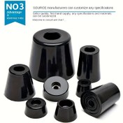 Resim 4/8 adet Yüksek Kaliteli Siyah Konik Kauçuk Ayak Pedleri, Kaymaz Şok Emici Yükseklik Artırıcı Mobilya Pedleri, 11mm-30mm Masa Sandalye Raf Kutu Cihaz Ekipmanları için; Kolayca şekil değiştirmez 