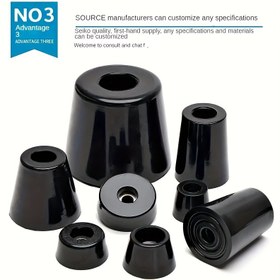 Resim 4/8 adet Yüksek Kaliteli Siyah Konik Kauçuk Ayak Pedleri, Kaymaz Şok Emici Yükseklik Artırıcı Mobilya Pedleri, 11mm-30mm Masa Sandalye Raf Kutu Cihaz Ekipmanları için; Kolayca şekil değiştirmez 