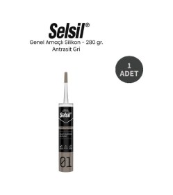Resim Selsil Genel Amaçlı Antrasit Gri Silikon 280 Gr. Antrasit Gri 