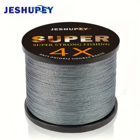 Resim JESHUPEY 4 Strands PE Olta İpi, 500M, Ultra Güçlü Gerilme Mukavemeti, Yüksek Aşınma Direnci, Gri, Opsiyonel Güç 5.44KG-22.68KG 