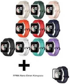 Resim Mi Watch Lite Kordon Akıllı Saat Bileklik Kordonu Silikon Kayış Kordon + Ppma Nano Ekran Koruyucu Turuncu 