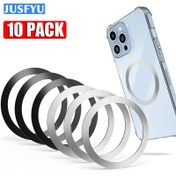 Resim Kablosuz Şarj için 10 adet Manyetik Metal Halkalar - iPhone ve Samsung Araba Telefon Tutucu için Paslanmaz Çelik Yapışkan Plakalar, Güçlü Uyumluluk, Dayanıklı ve Çok Yönlü Tasarım, Manyetik Telefon Montajı | Şık Metalik Bitiş | Paslanmaz Çelik Halkalar 
