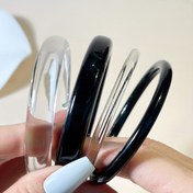 Resim 4 adet/takım Niche Tasarımı Moda Kadın Reçine Bileklik Seti, Şeffaf Siyah Yığınlanabilir Bileklikler, Banketler ve Partiler için Uygun, Günlük Giyim, Elbiselerle Birlikte Gelen Zarif Bir Görünüm İçin, Arkadaşlar ve Akrabalar İçin Hediye Olabilir 