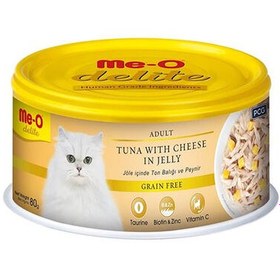 Resim Me-O Delite Ton Balıklı ve Peynirli Jelly Tahılsız Kedi Konservesi 80 Gr 