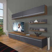 Resim Decoraktiv Eko 5 Mdf Std Tv Ünitesi Tv Sehpası Ceviz Antrasit 