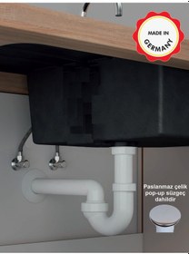 Resim Dallmer Koku Önleyici Lavabo Sifonu Paslanmaz Çelik Pop-up Süzgeçli Mafsalli 40'ık Çıkış Borulu 