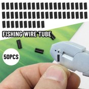 Resim 50 adet Karbon Tüp Balıkçılık Crimp Kollukları Çift Oval Balıkçılık Hattı Crimp Tüp Tel Crimp Bağlantı Elemanı Aksesuarları 0.6mm 0.7mm 